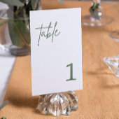 Forest Green Wedding-tabelnummer Kaart