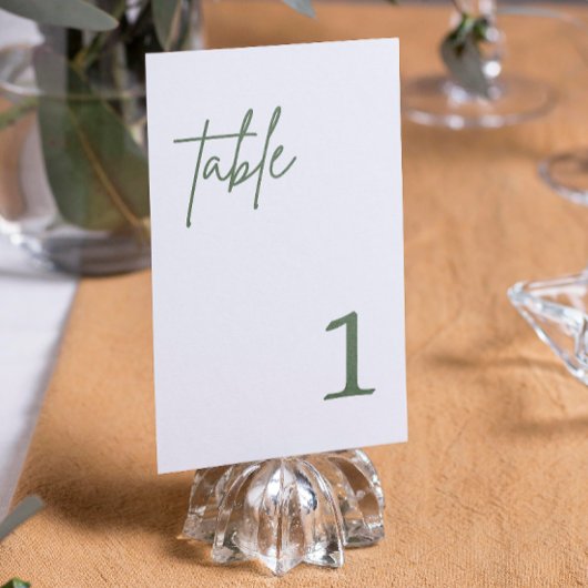 Forest Green Wedding-tabelnummer Kaart