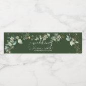 Forest Green Wedding Waterfles Etiket (Enkel label)
