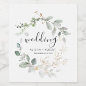 Forest Green Wedding Wijn Etiket (Enkel label)