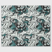 Forest Green Weird Abstract Spiral Hypnotic Art Cadeaupapier (Vlak)