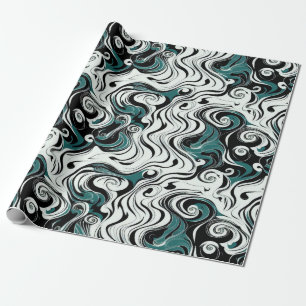 Forest Green Weird Abstract Spiral Hypnotic Art Cadeaupapier
