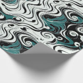 Forest Green Weird Abstract Spiral Hypnotic Art Cadeaupapier (Hoek)