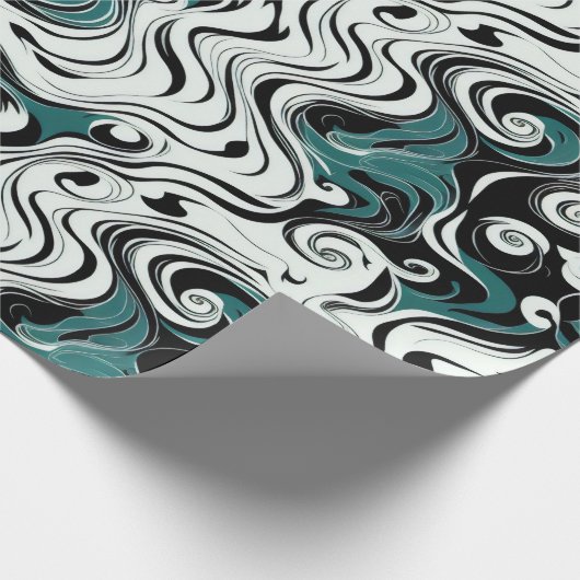 Forest Green Weird Abstract Spiral Hypnotic Art Cadeaupapier (Hoek)