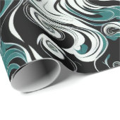 Forest Green Weird Abstract Spiral Hypnotic Art Cadeaupapier (Rol Hoek)