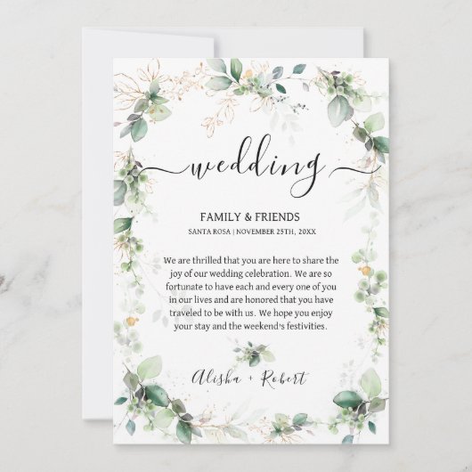 Forest Green welkomstbrief routebeschrijving Kaart (Voorkant)