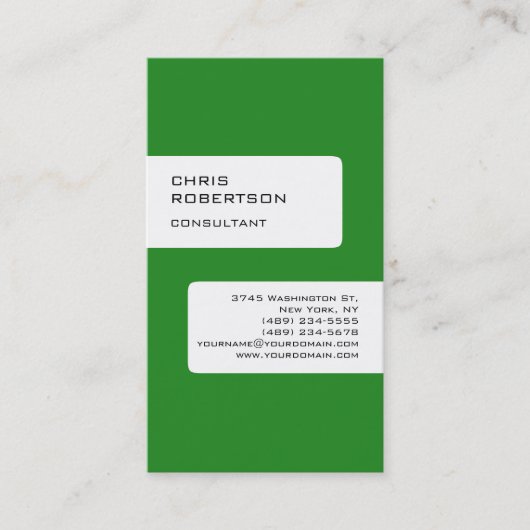 Forest Green White Attractive Charm Visitekaartje (Voorkant)