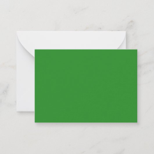 Forest Green & White Custom Flat Note Kaart Notitiekaartje (Voorkant)