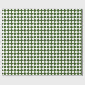 Forest Green / White Diamond Pattern Classic Man Cadeaupapier (Vlak)