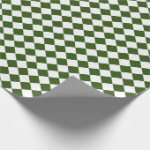 Forest Green / White Diamond Pattern Classic Man Cadeaupapier (Hoek)