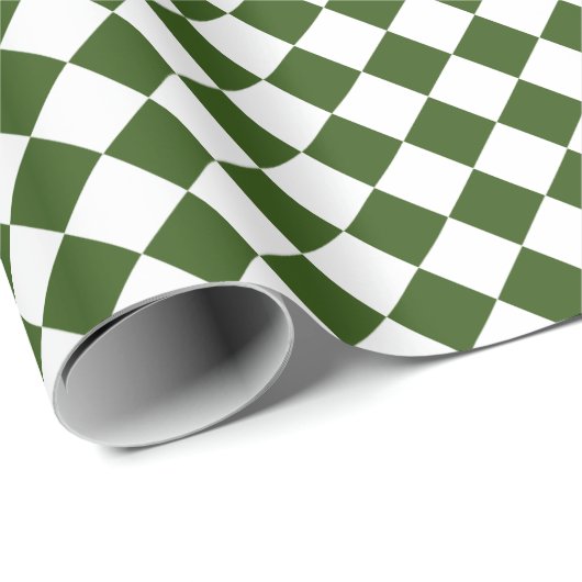 Forest Green / White Diamond Pattern Classic Man Cadeaupapier (Rol Hoek)