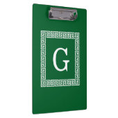 Forest Green, White Greek Key #1 geprogrammeerd mo Klembord (Rechts)