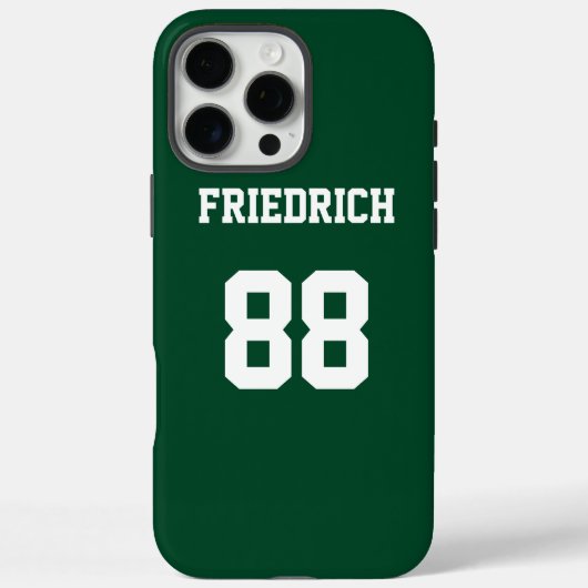 Forest Green White Jersey Naam Nummer Case-Mate iPhone Case (Achterkant)