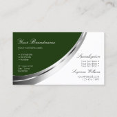 Forest Green White met Silver Decor en Logo Visitekaartje (Achterkant)