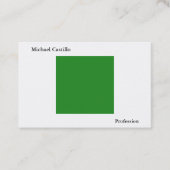Forest Green White minimalist Modern Plain Simple Visitekaartje (Voorkant)