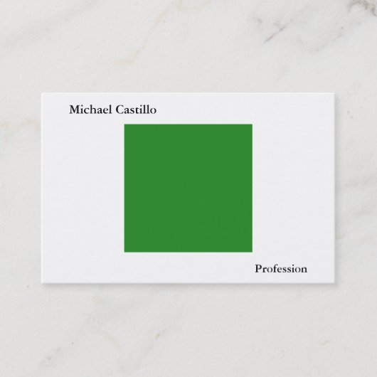 Forest Green White minimalist Modern Plain Simple Visitekaartje (Voorkant)