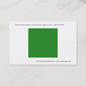 Forest Green White minimalist Modern Plain Simple Visitekaartje (Achterkant)
