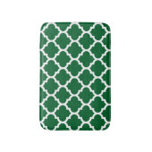 Forest Green White Moroccan Quatrefoil Pattern #5 Badmat (Voorkant Verticaal)