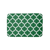 Forest Green White Moroccan Quatrefoil Pattern #5 Badmat (Voorkant)