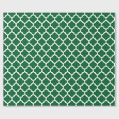 Forest Green White Moroccan Quatrefoil Pattern #5 Cadeaupapier (Vlak)