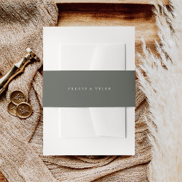 Forest Green & White Names Wedding Uitnodigingen Wikkel