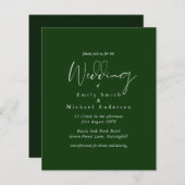 Forest Green White Script Budget Wedding (Voorkant / Achterkant)