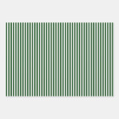 Forest Green & White Stripes Inpakpapier Vel (Voorkant)