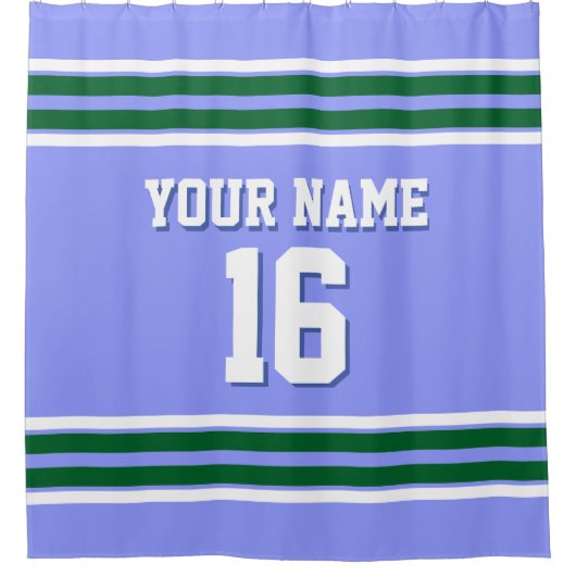 Forest Green White Stripes Sporttrui Douchegordijn (Voorkant)