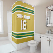 Forest Green White Stripes Sporttrui Douchegordijn (In situ)