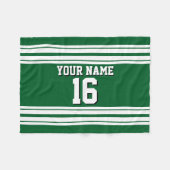 Forest Green White Team Jersey Fleece Deken (Voorkant (Horizontaal))