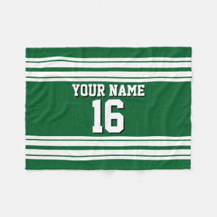 Forest Green White Team Jersey Fleece Deken