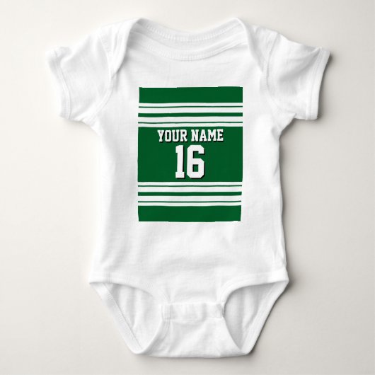 Forest Green White Team Jersey Romper (Voorkant)