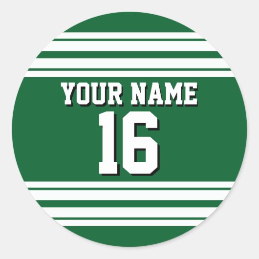 Forest Green White Team Jersey Ronde Sticker (Voorkant)