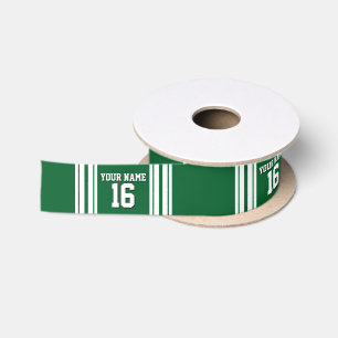 Forest Green White Team Jersey Satijnen Lint