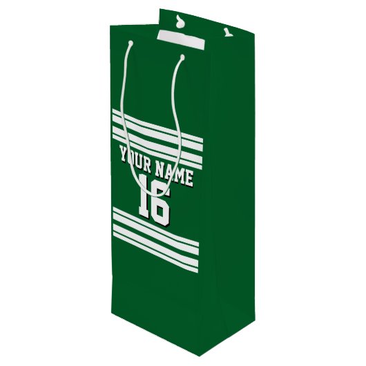 Forest Green White Team Jersey Wijn Cadeautas (Achterkant Gekanteld)