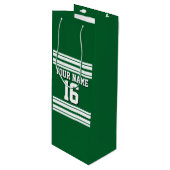 Forest Green White Team Jersey Wijn Cadeautas (Voorkant Gekanteld)