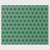 Forest Green White XL Moroccan Quatrefoil #7DS Cadeaupapier (Vlak)