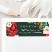 Forest Green Winter Floral | Retouradres Etiket (Insitu)