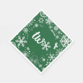 Forest Green Winter Tweede Verjaardag Sneeuwvlok Servet (Hoek)