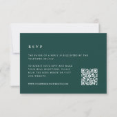 Forest Green Winter Wedding QR Code RSVP Kaartje (Voorkant)