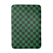 Forest Green with Black Square Pattern Badmat (Voorkant Verticaal)
