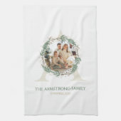 Forest Green Wreath Monogram Home Accent Theedoek (Verticaal)