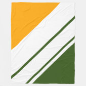 Forest Green Yellow Diagonal White Racing Stripes Fleece Deken (Voorkant)
