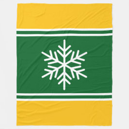 Forest Green Yelow Sinaasappel White Stripes Sneeu Fleece Deken