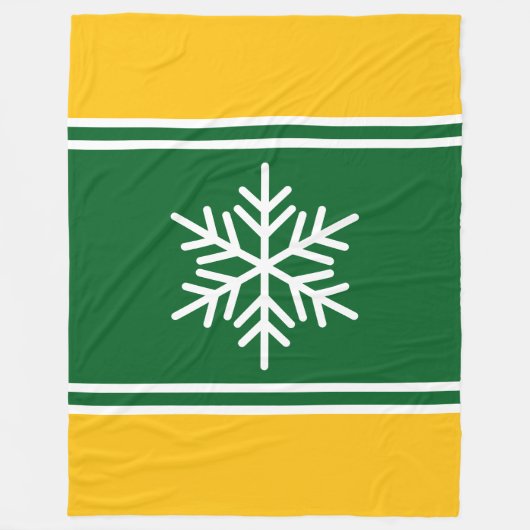 Forest Green Yelow Sinaasappel White Stripes Sneeu Fleece Deken (Voorkant)