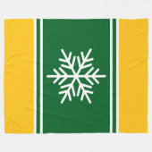 Forest Green Yelow Sinaasappel White Stripes Sneeu Fleece Deken (Voorkant (Horizontaal))