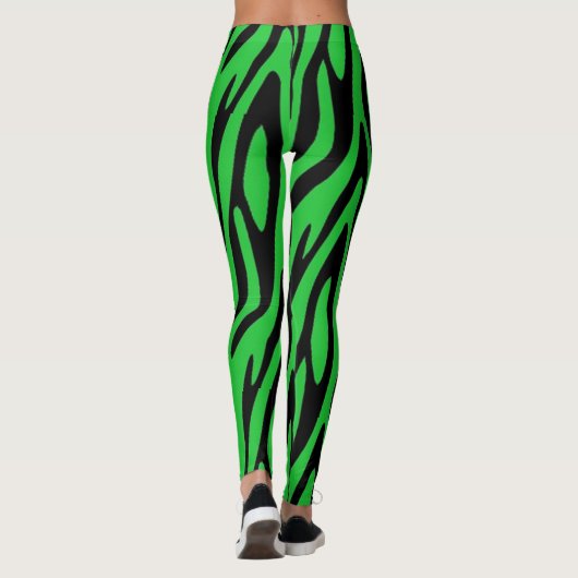 Forest Green Zebra Print Leggings (Achterkant)