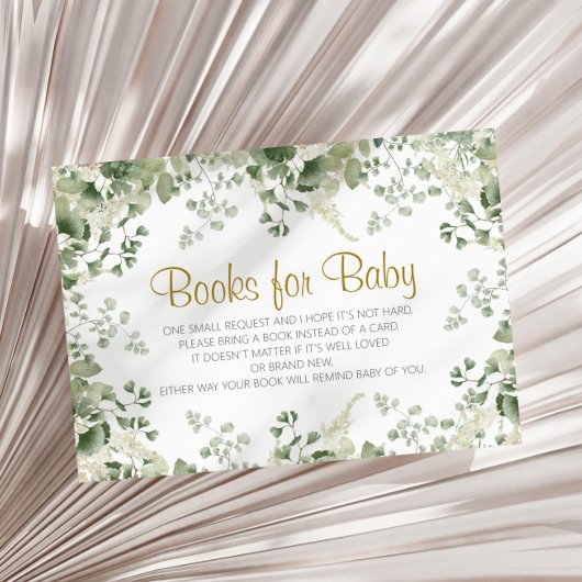 Forest Greenery Baby shower Books for Baby Card Informatiekaartje