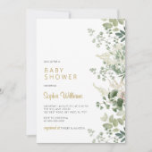 Forest Greenery Baby shower Invitation Kaart (Voorkant)