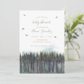 Forest Greenery Baby shower Invitation Kaart (Staand voorkant)